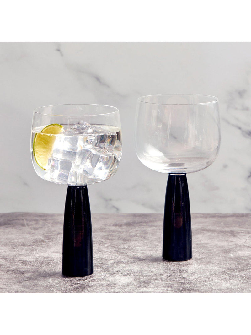Anton Studio Designs Oslo gin glasses black stem 500ml - British product