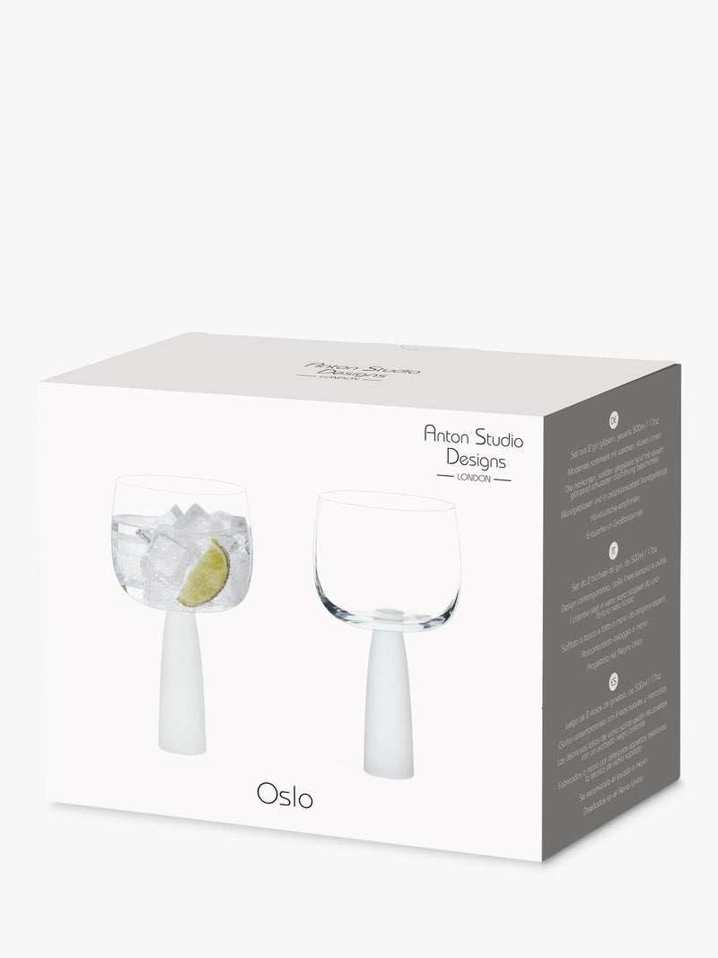 Anton Studio Designs Oslo gin glasses frost set of 4 500ml, UK version