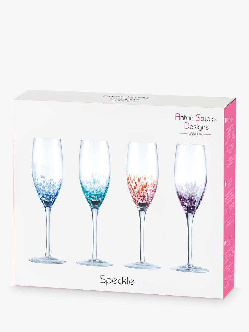 Anton Studio Designs speckle champagne flute set 250ml, imported from the UK
