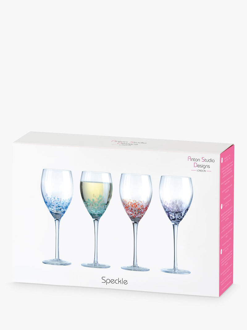 Anton Studio Designs speckle wine glasses set of 4 350ml - British product