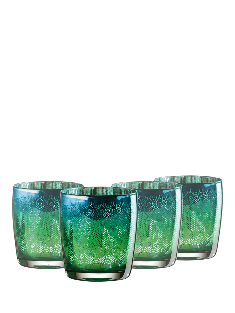 Artland peacock electroplated glass tumbler 450ml - British product