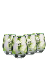 John Lewis Artland Tropical Leaves Electroplated Double Old Fashioned Glass Tumbler Set, 550ml, Green- Buy online at McGrocer