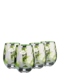 Artland Tropical Leaves electroplated glass tumblers set - British product