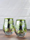 Artland Tropical Leaves electroplated glass tumblers set - British product