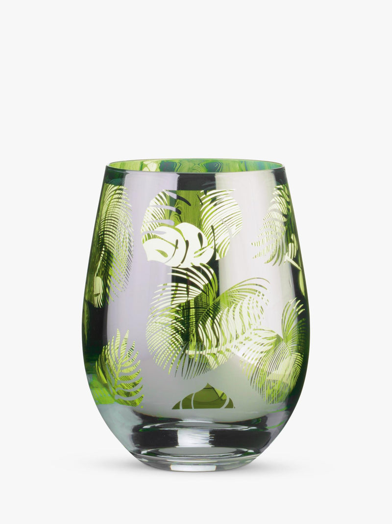 Artland Tropical Leaves electroplated glass tumblers set - British product