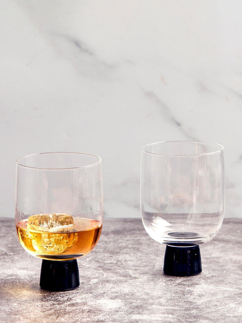 Anton Studio Designs black double old fashioned glass tumblers (British brand)