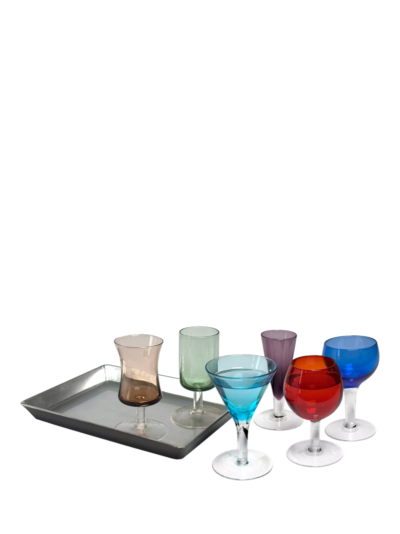 Artland jewel tone liqueur glass set 7 piece, UK version