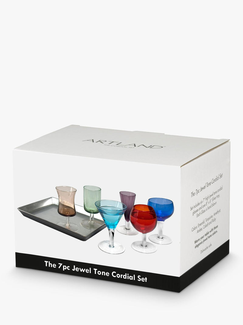 Artland jewel tone liqueur glass set 7 piece, UK version