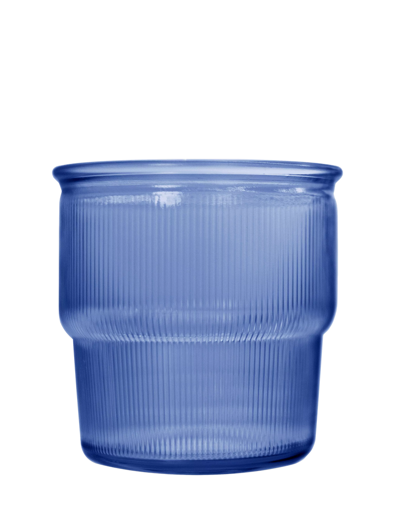 Vidrios San Miguel blue ribbed glass tumbler 300ml (British brand)