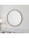 Yearn round wall mirror oak wood frame 60cm - British product