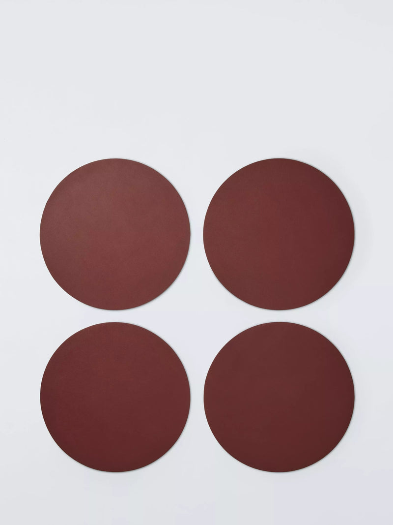 John Lewis The Colour Edit Round Faux Leather Placemats, Set of 4