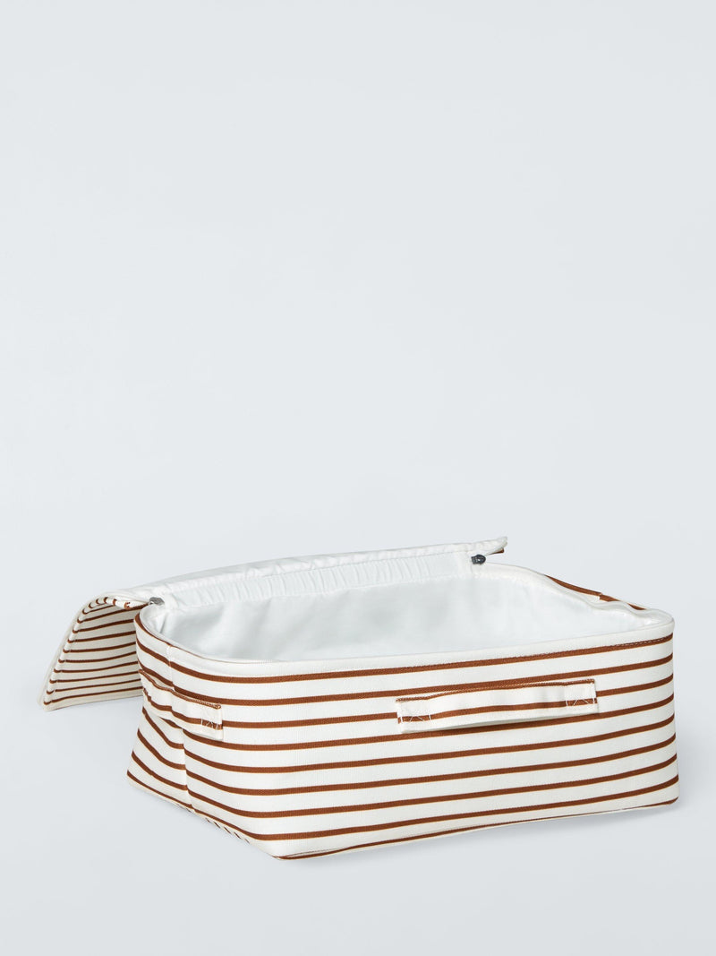 John Lewis soft polyester storage bag auburn stripe small, UK version