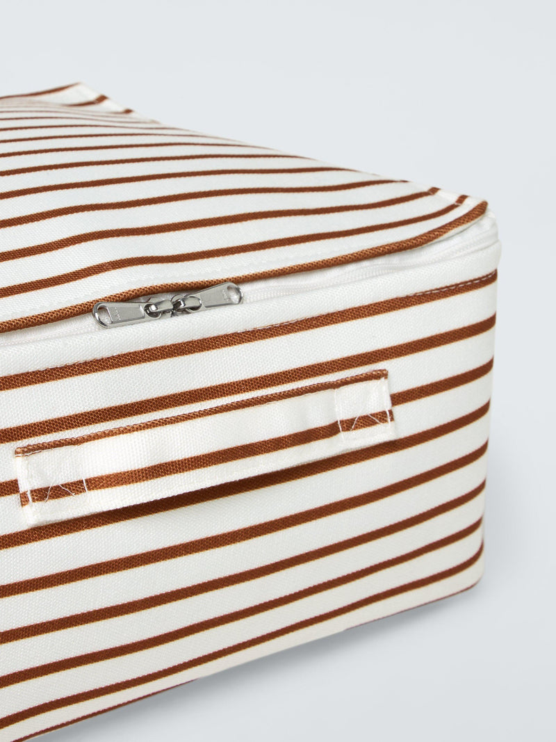 John Lewis soft polyester storage bag auburn stripe small, UK version