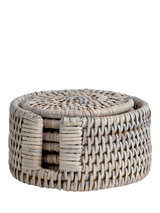 John Lewis Neptune Ashcroft Rattan Round Coasters and Holder Set of 6- Buy online at McGrocer