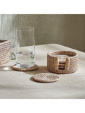 Neptune Ashcroft round rattan coasters set of 6, UK version