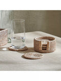 Neptune Ashcroft round rattan coasters set of 6, UK version
