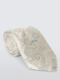John Lewis paisley silk tie in natural, UK version