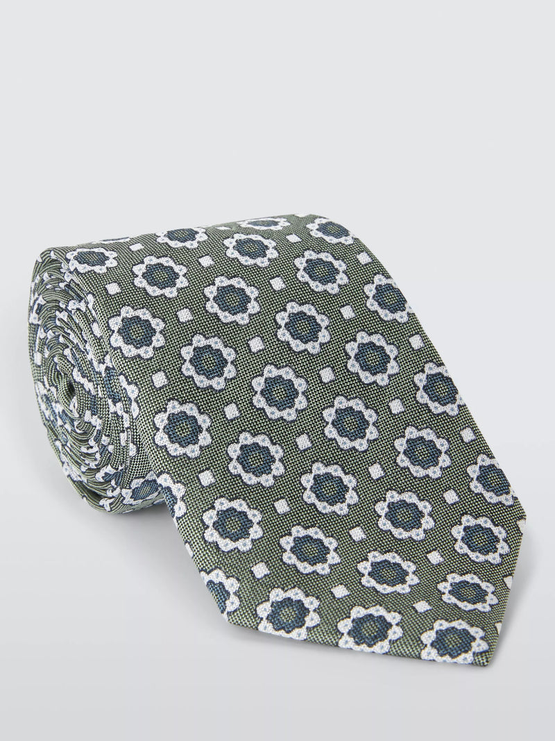 John Lewis foulard pattern tie green (British brand)