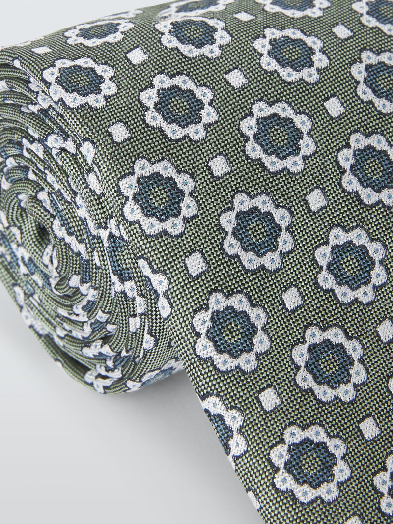 John Lewis foulard pattern tie green (British brand)