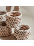 Neptune Ashcroft rattan napkin rings set of 6, UK version