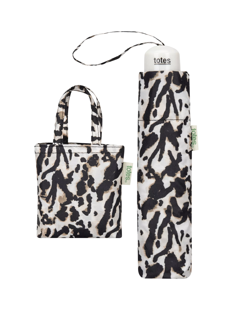 totes supermini umbrella and shopper bag set animal print (British brand)