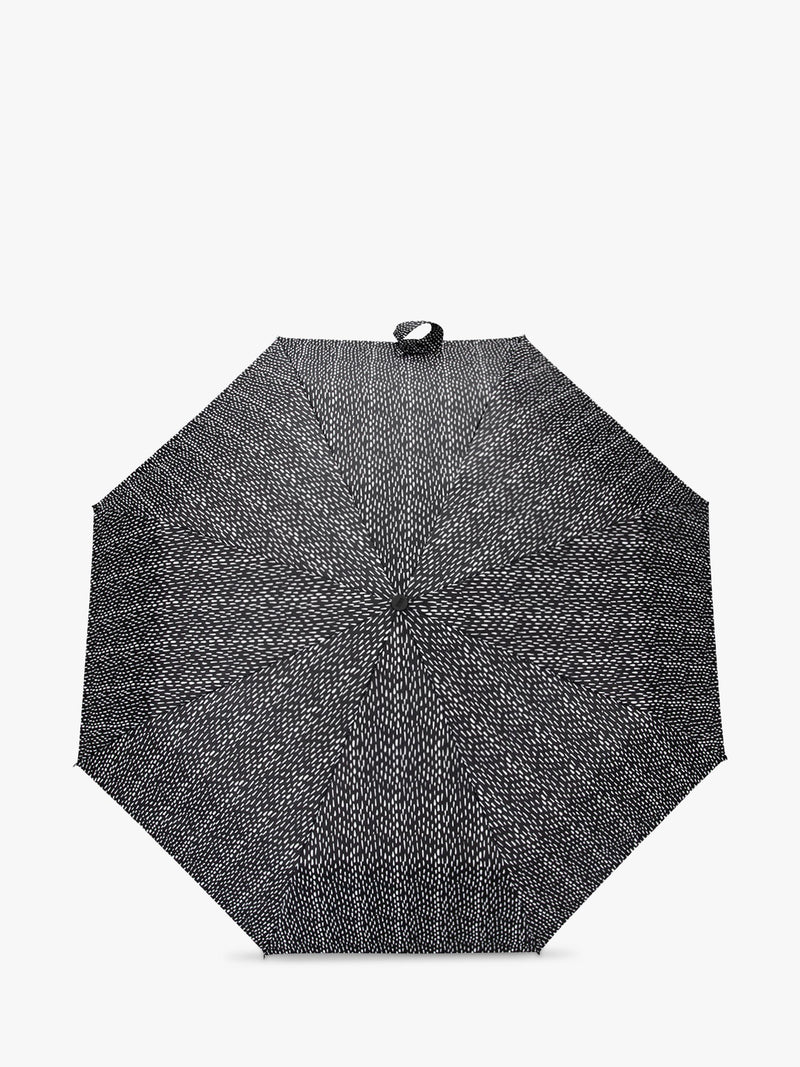 totes automatic umbrella black white drops print (British brand)