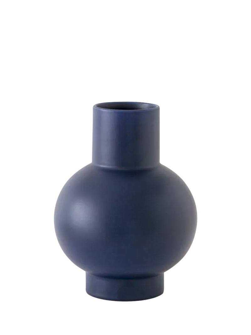 raawii small earthenware vase blue H16cm, imported from the UK