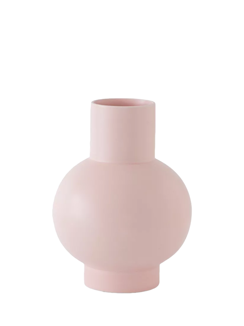 raawii Strøm small earthenware vase coral blush 16cm, imported from the UK