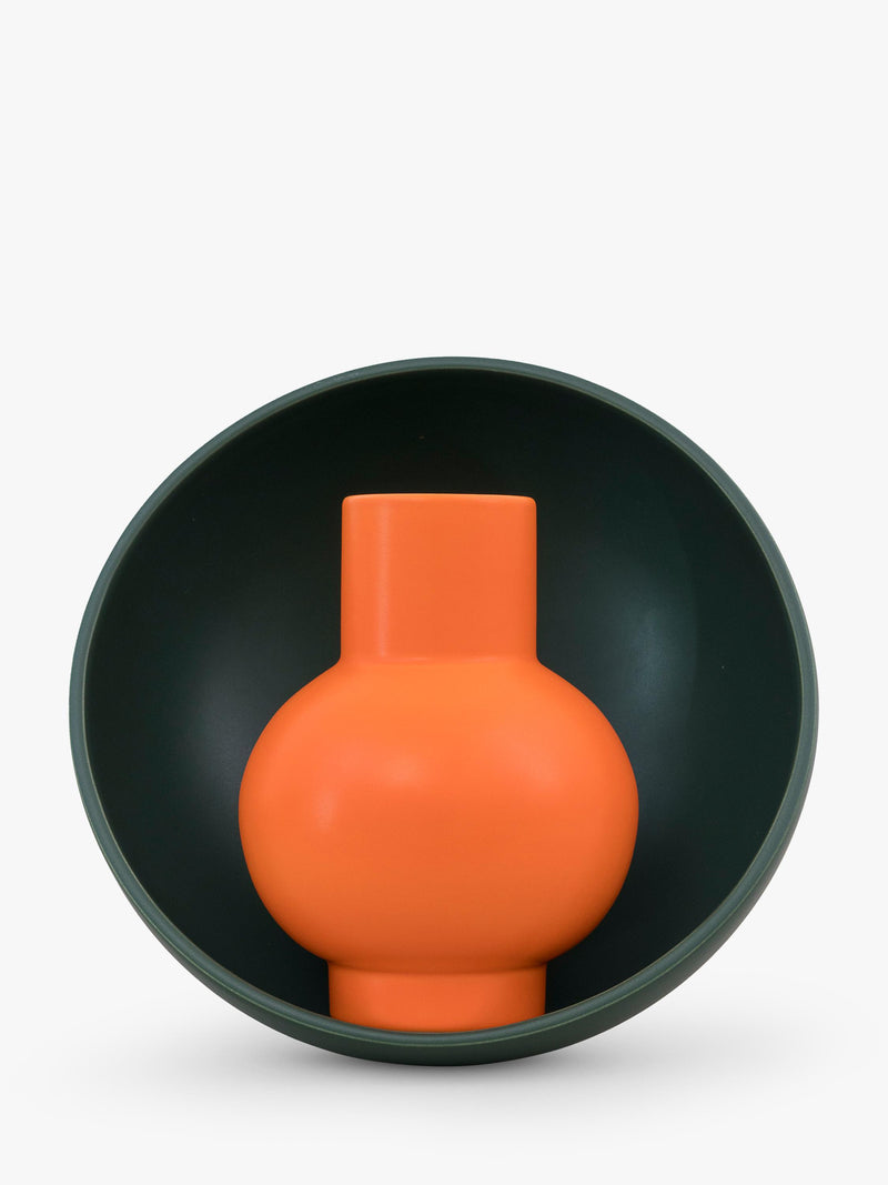 raawii Strøm small earthenware vase vibrant orange 16cm (British brand)