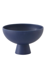 John Lewis raawii Strøm Large Earthenware Footed Serve Bowl, Blue, 22cm- Buy online at McGrocer