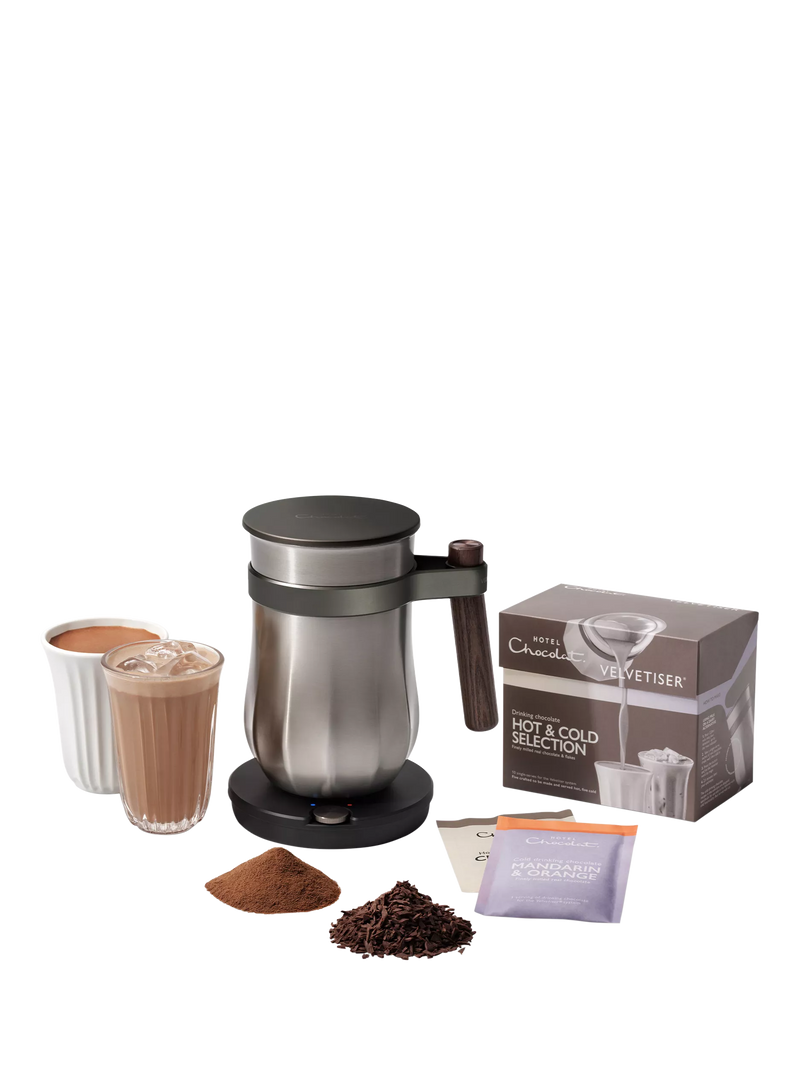 Hotel Chocolat Velvetiser drinking chocolate machine in pewter, UK version