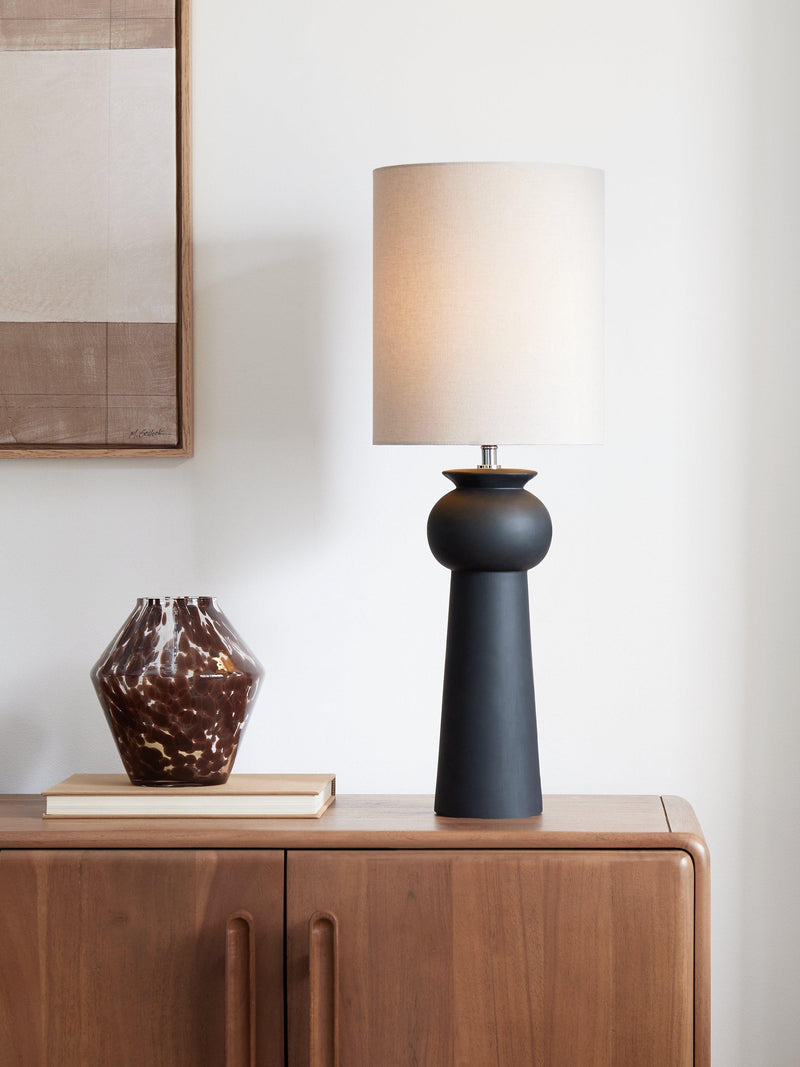 John Lewis Adila black ceramic table lamp (British brand)
