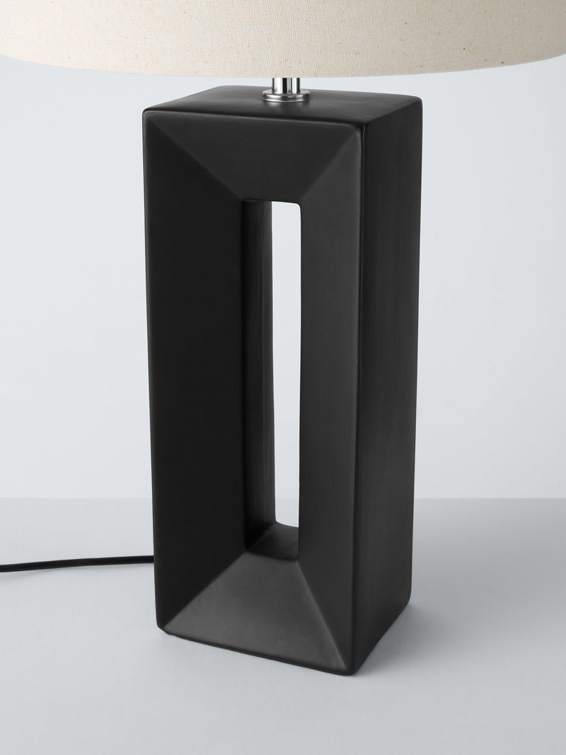 John Lewis Amani Tall Block Table Lamp in black (British brand)