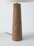 John Lewis Fayola table lamp mangowood boucle shade, imported from the UK