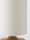 John Lewis wooden table lamp with textured shade, imported from the UK