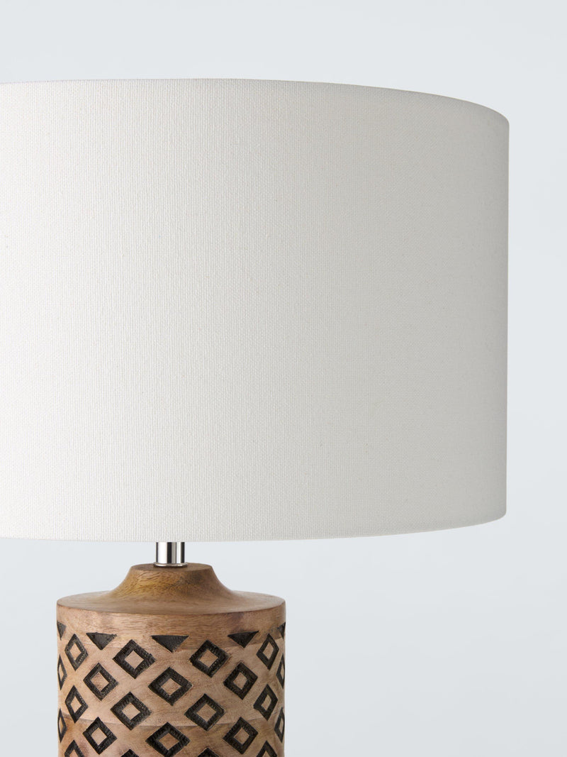 John Lewis Kollur wood table lamp, imported from the UK