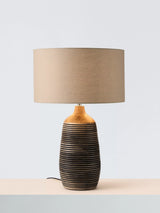 John Lewis John Lewis Kerala Grooved Mangowood Table Lamp- Buy online at McGrocer