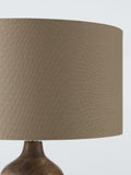 John Lewis mango wood grooved table lamp with linen shade (British brand)