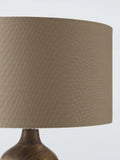 John Lewis mango wood grooved table lamp with linen shade (British brand)