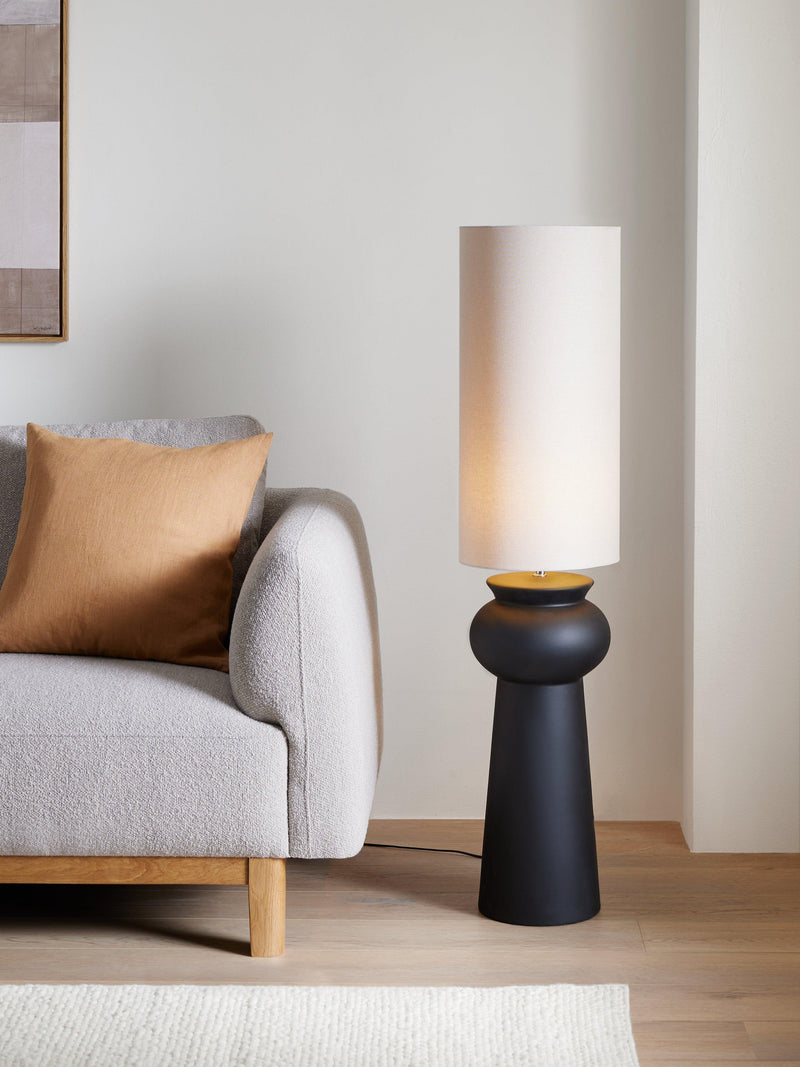 John Lewis ceramic floor lamp black large, UK version