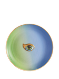 L'OBJET Lito porcelain plate 13cm green blue (British brand)