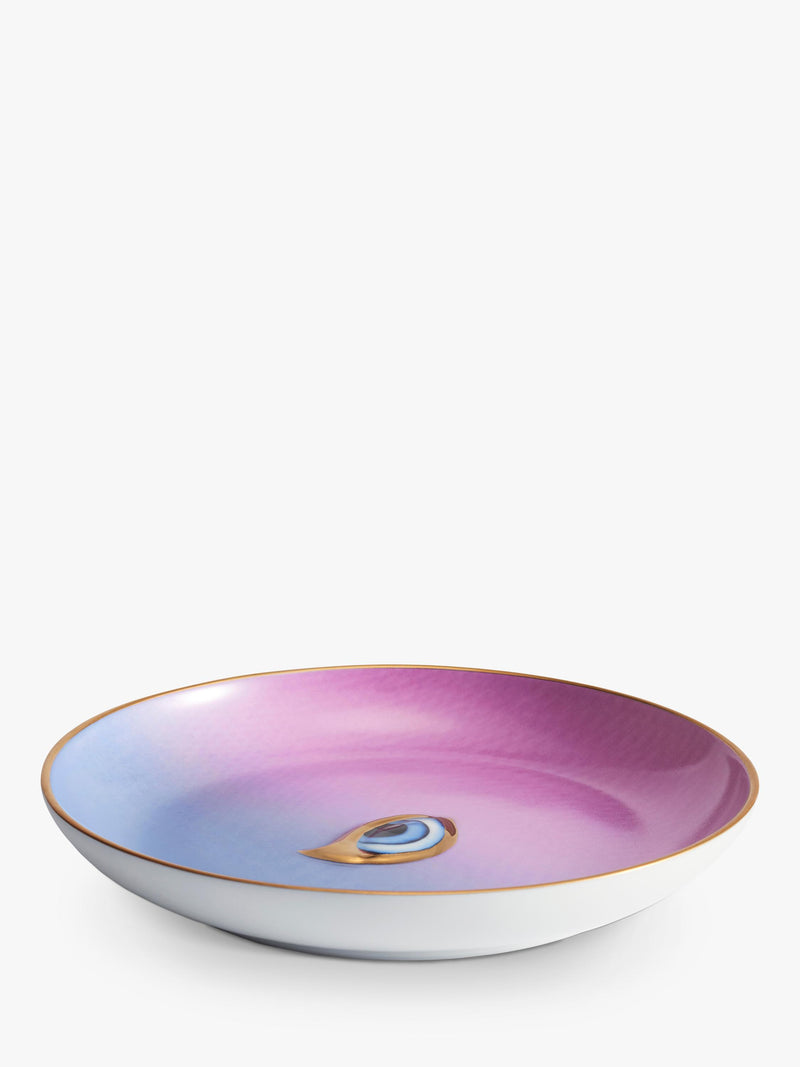 L'OBJET Lito porcelain plate 13cm blue pink, imported from the UK