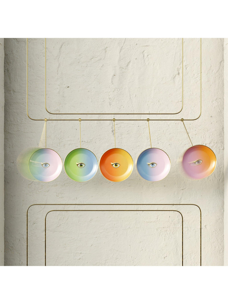 L'OBJET Lito porcelain plate 13cm blue pink, imported from the UK