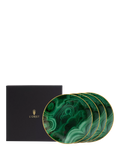 L'OBJET Malachite canape plates 13cm set of 4 - British product