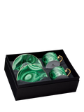 L'OBJET malachite porcelain cups and saucers set of 2 - British product