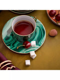 L'OBJET malachite porcelain cups and saucers set of 2 - British product