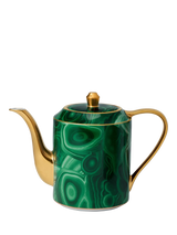 John Lewis L'OBJET Malachite Porcelain Teapot Green/Gold 1.1L- Buy online at McGrocer