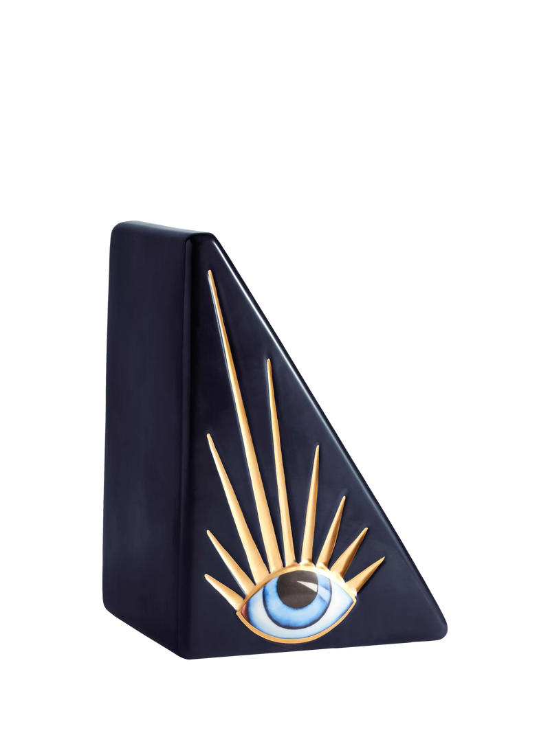 L'OBJET Lito porcelain bookend blue black, imported from the UK