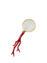 John Lewis L'OBJET Coral Magnifying Glass in Red/Gold- Buy online at McGrocer