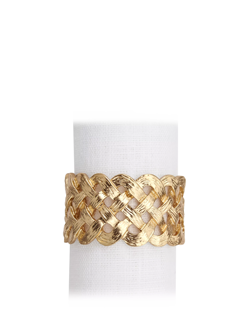 L'OBJET gold plated brass napkin rings set of 4, UK version